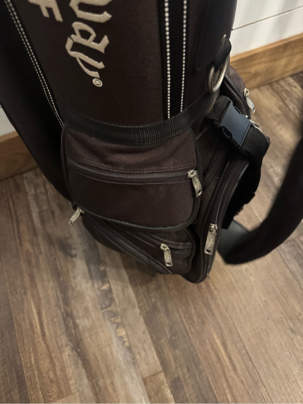 Callaway Golf Cart Bag 6 Way Divider Black Gray Padded Strap Vintage Style - Picture 8 of 10
